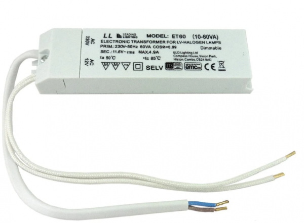 ET60 Electronic Low Voltage SELV Lighting Transformer 12V