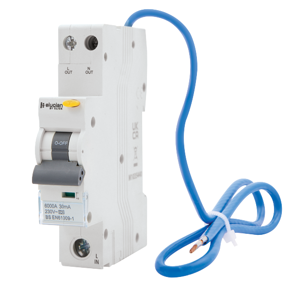Elucian 6A RCBO 30mA CU1RCBO6B 6kA 1 Pole