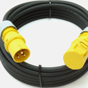 16A 3 Pin Yellow 110V H07RN-F Extension Lead Plug & Socket 10M